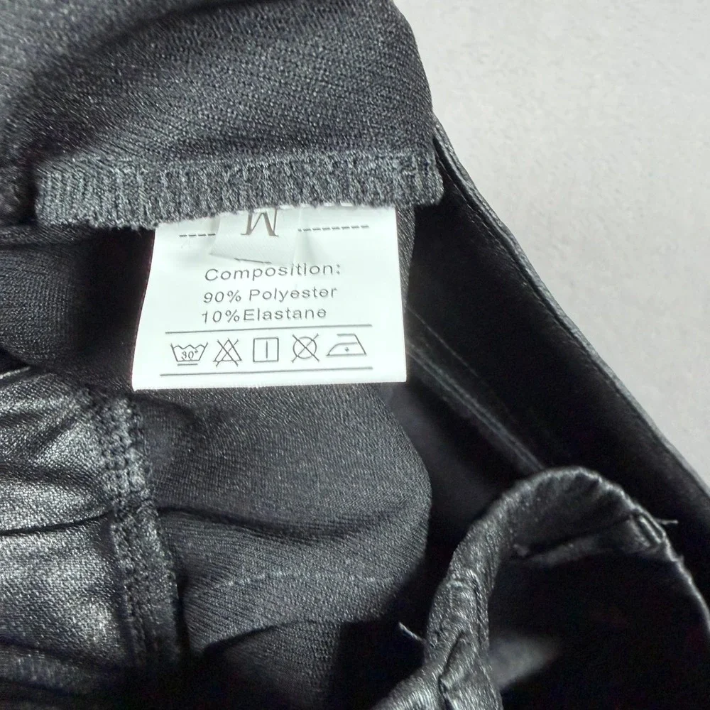 Faux‎ Leather Rave Skort Womens Medium M Black Zipper Wrap Punk Streetwear Goth